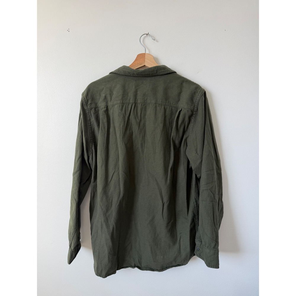Amazon Essentials Men's Regular Fit 2-Pocket Flannel Shirt Olive Heather Size L - Picture 4 of 4